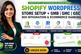 shopify wordpress store setup gmb gmc gsc SEO integration ecommerce ranking