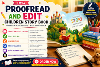 proofread and edit children story book children book editor kids story book