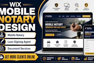design wix mobile notary website notary public signing agent service website