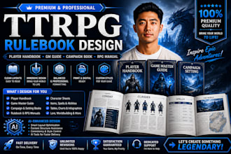 design rulebook layout, ttrpg formatting, board game character sheet design