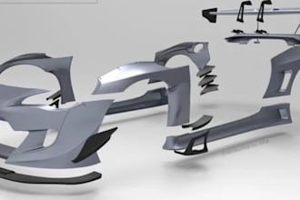 3d car model body kit custom car parts rc widebody kit automotive cad 3d print