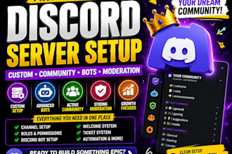 setup custom discord server discord community bot and moderation