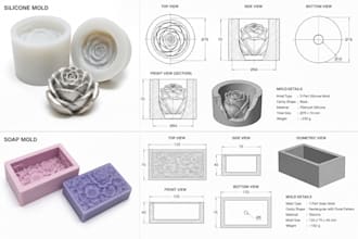 do 3d silicone molds, resin molds, soap molds, candle molds and chocolate molds
