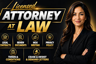 be your lawyer for legal agreements,contracts,terms and conditions,nda,lawsuits