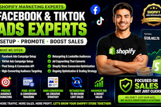 setup shopify marketing fakebook tiktok ads promotion to boost shopify sales