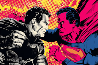 illustrate superhero comic book art from your script