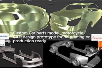 design car body kits custom motorcycle parts vehicle bumper stl for 3d printing