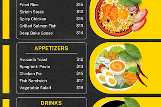 create a bifold menu card