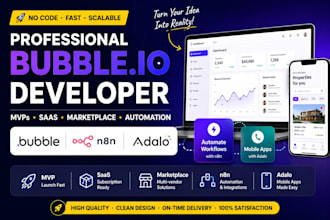 develop bubble io developer bubble mvp saas bubble marketplace n8n adalo