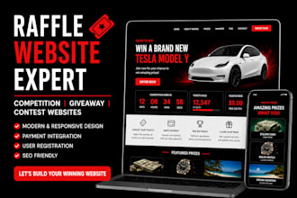 design raffle website competition giveaway website event ticket website redesign
