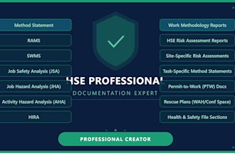 make hsse related document as per your industry or sector requirement