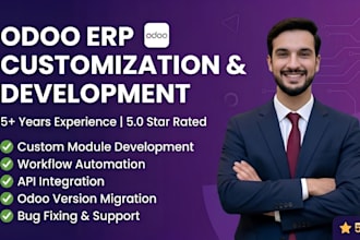 develop custom odoo erp modules, automate workflows and fix odoo issues