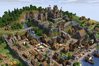 build custom minecraft spawn, lobby, hub, castle, survival maps and terrain map