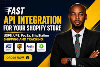 integrate api usps ups, fedex shipstation shipping and tracking api with shopify