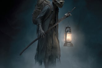 create dark art, metal, gothic illustration