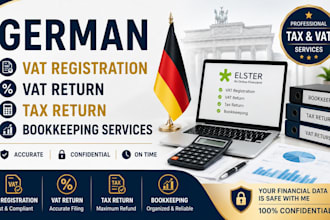 provide german vat registration, vat return, tax return and bookkeeping services