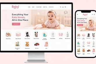 design baby clothing website kid toy shopify store baby accessories dropshipping