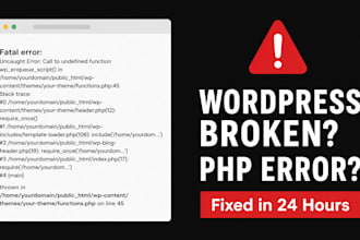 fix wordpress php issue and website errors