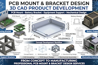 develop pcb mount, battery bracket, equipment support fusion 360 product design