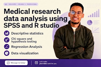 do medical research data analysis, interpretation using spss and r