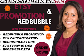 promote and optimize your etsy, ebay, and redbubble store