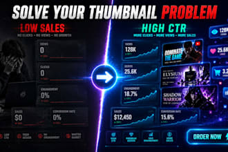 design viral high CTR youtube thumbnails using ai graphic design