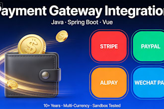 integrate stripe paypal alipay wechat payment in your backend
