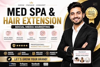 manage social media for med spa hair extension skincare instagram marketing