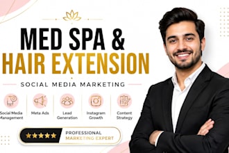 manage med spa and hair extension social media, ads and b2b lead generation