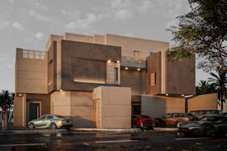 renovate 3d residential villa,render luxurious building,realistic home exterior