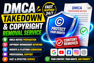 remove infringing, harassing, defaming and copyright content under dmca