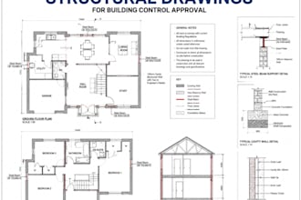 create UK building regulations structural drawings for building control approval