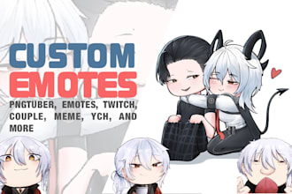 draw cute custom chibi character, emote, meme,  or ych