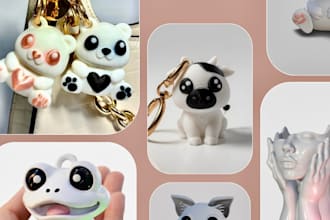 stylized cute 3d characters for 3d printing and figurines