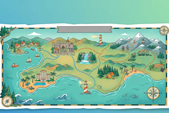 design real estate map, travel map, city map, vacation map and location map