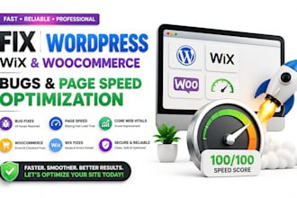 fix wordpress fix wix bug woocommerce bug page speed optimization website speed