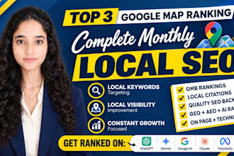 boost your business with complete monthly local SEO and gmb ranking GEO and aeo