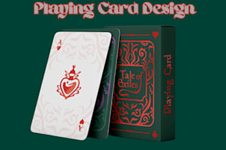 design custom playing  cards, poker cards, card deck and game card artwork
