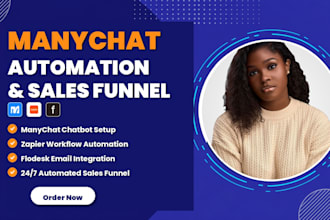 build manychat automation zapier integration flodesk sales funnel
