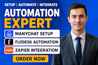 manychat setup, flodesk automation, zapier integration