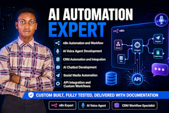 build n8n ai automation crm workflow ai voice agent social media automation api