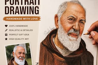 draw a highly realistic custom portrait from your photo