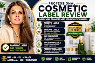 review cosmetic, skincare labels, product packaging, inci and mocra compliance