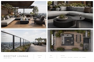 create interior design architecture rooftop and living design with 3d rendering