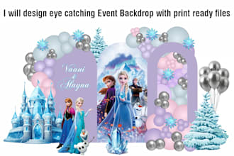design eye catching event backdrop with print ready files