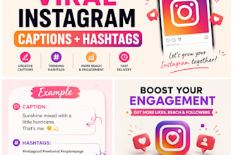 write viral instagram captions and hashtags