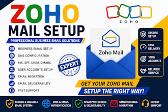 setup zoho mail business email and configure dns records in 1 hour