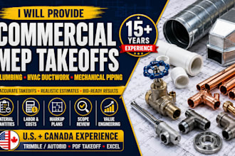 provide construction estimate for plumbing, hvac and mechanical piping