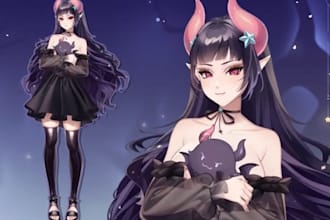 design and rig HD quality live 2d vtuber model 2d vtuber rigging anime averter
