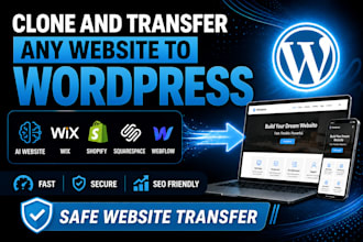 clone transfer ai website wix shopify squarespace webflow to wordpress